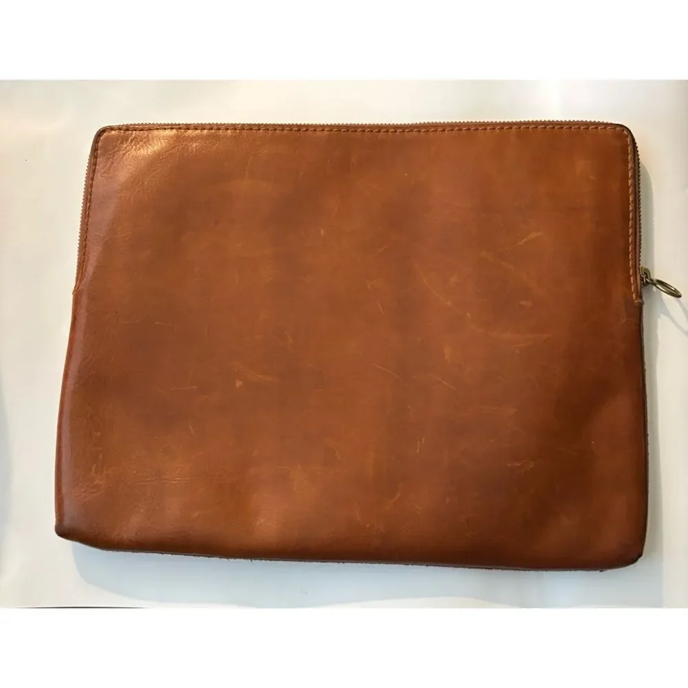 Vintage Madewell - The Leather Laptop Case in English Saddle  RETIRED